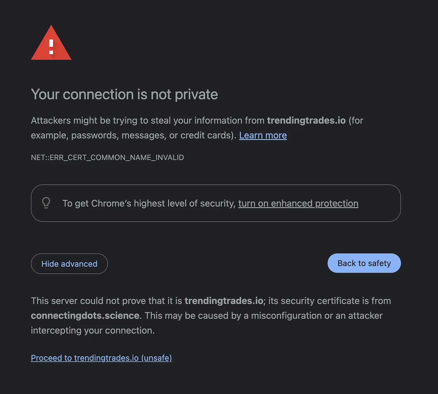 SSL Warning