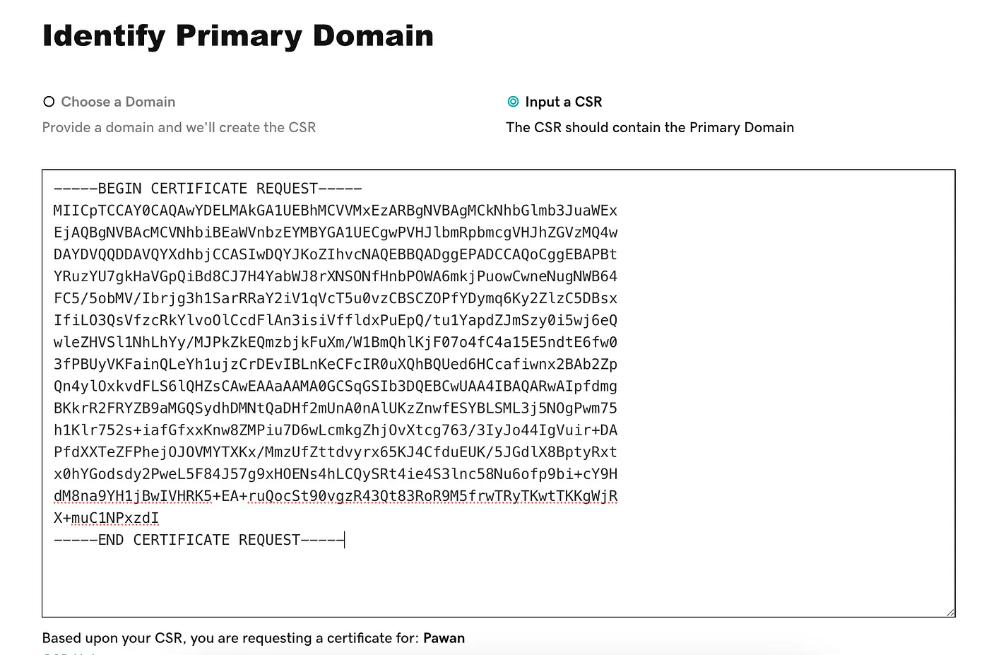 Upload CSR